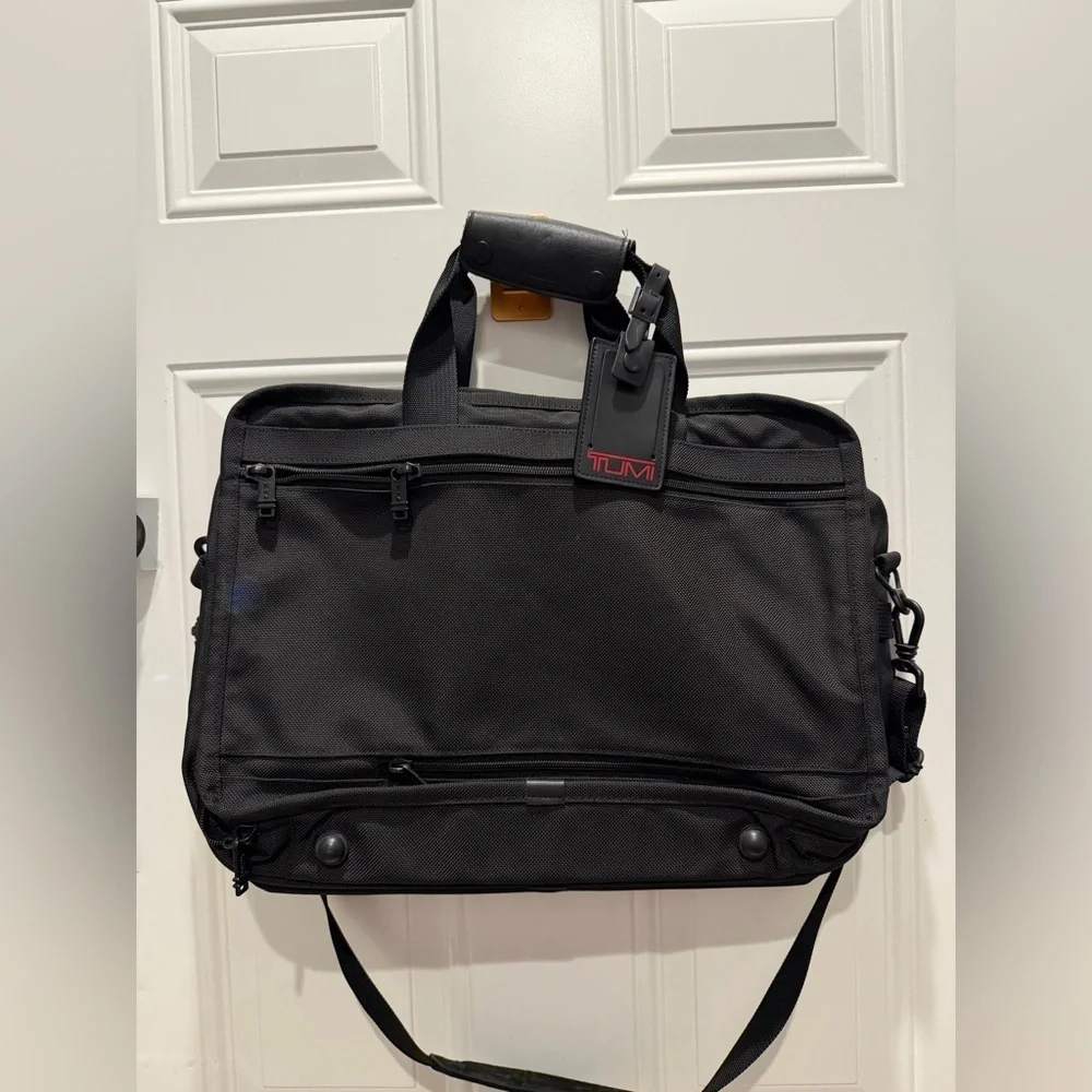 Tumi Black Nylon Carry On Expandable Luggage Laptop Shoulder Bag